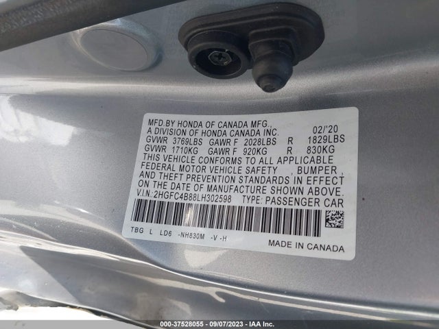 Honda Civic Sport 2020 2HGFC4B88LH302598 Image 9