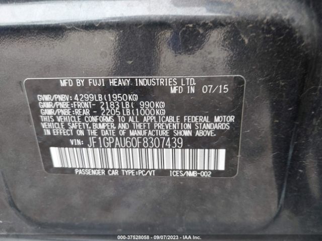 JF1GPAU60F8307439 Subaru Impreza Wagon 2.0i Sport Premium
