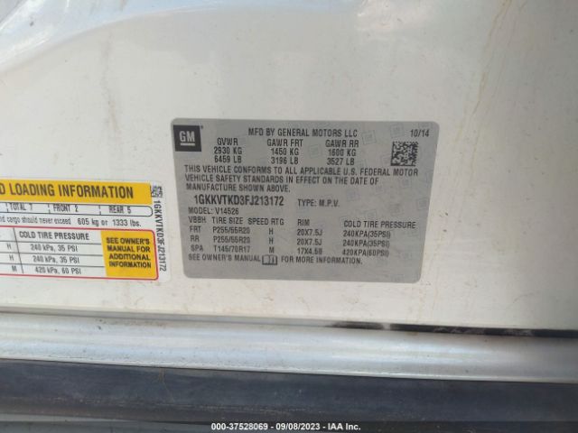 GMC Acadia Denali 2015 1GKKVTKD3FJ213172 Image 9