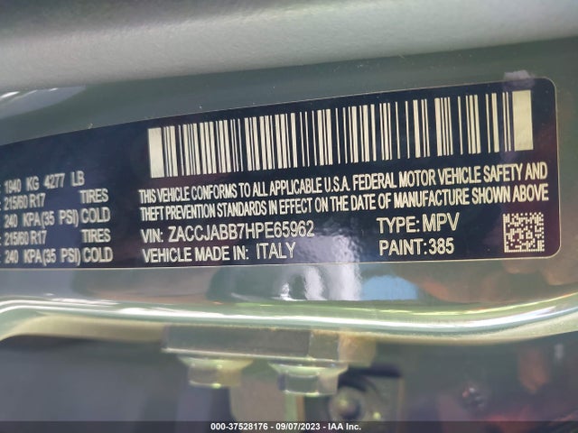 Jeep Renegade Latitude 2017 ZACCJABB7HPE65962 Image 9
