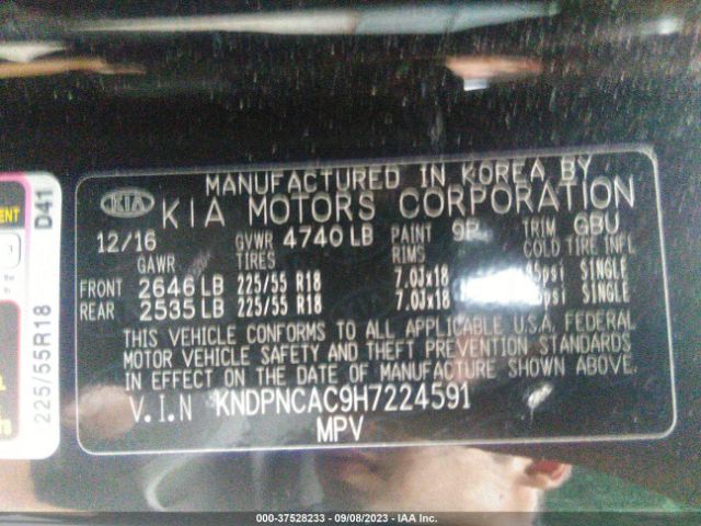 KNDPNCAC9H7224591 KIA Sportage Ex