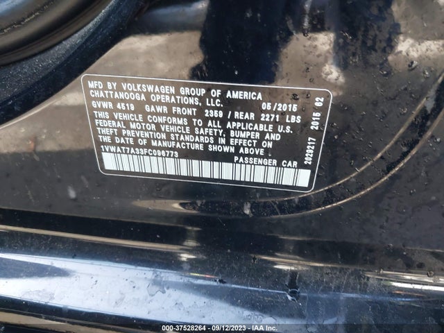 1VWAT7A33FC096773 Volkswagen Passat 1.8t Limited Edition