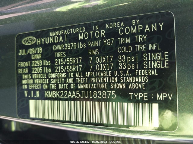 Hyundai Kona Sel 2018 KM8K22AA5JU183875 Image 16