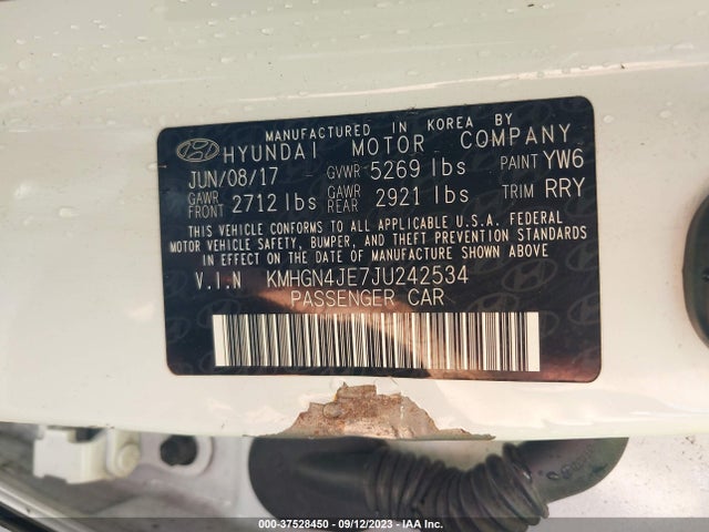 Genesis G80 3.8l 2018 KMHGN4JE7JU242534 Image 9