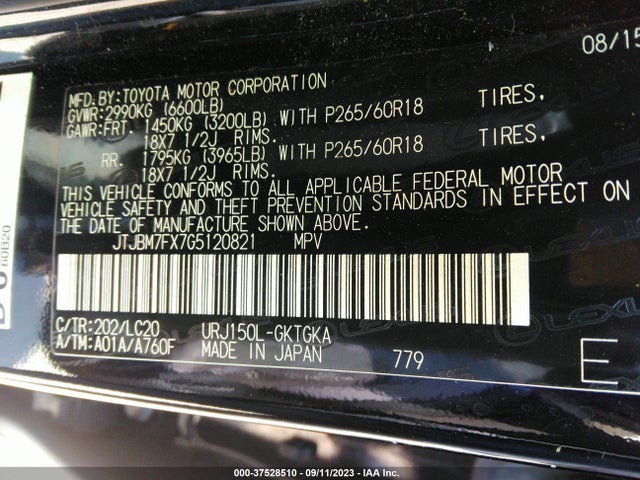 JTJBM7FX7G5120821 Lexus GX 460