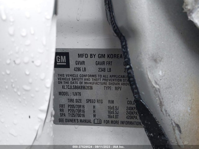 Chevrolet Trax Lt 2019 KL7CJLSB6KB963936 Image 9