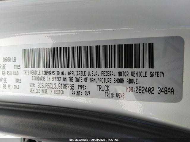 RAM 2500 Tradesman 2018 3C6UR5CL3JG108739 Image 9