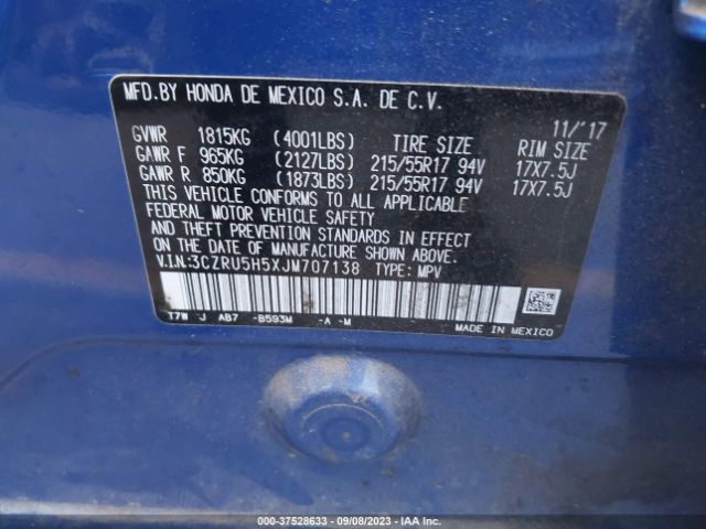 3CZRU5H5XJM707138 Honda HR-V EX