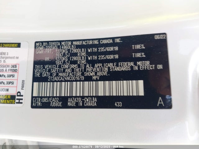 2T2ADCAZ4NC001619 Lexus NX 250
