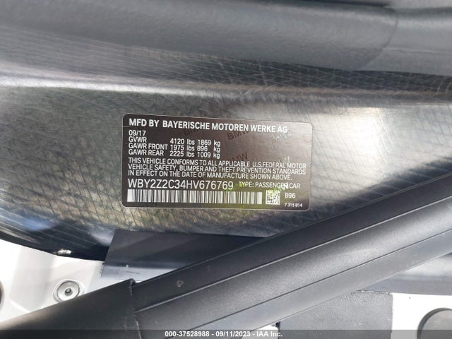 2017 BMW i8, VIN: WBY2Z2C34HV676769