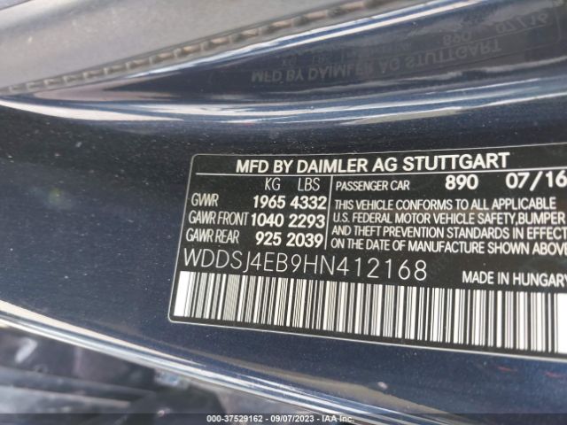 WDDSJ4EB9HN412168 Mercedes-Benz Cla Cla 250
