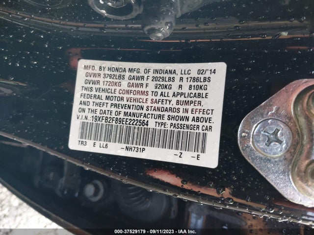 Honda CIVIC EX 2014 19XFB2F89EE222564 Image 9