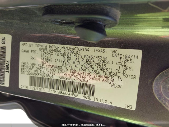 Toyota Tacoma Prerunner 2014 5TFJU4GNXEX061064 Image 9
