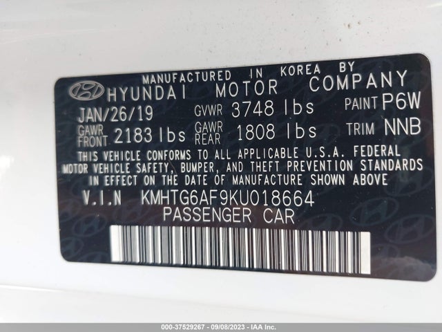 Hyundai Veloster 2.0 2019 KMHTG6AF9KU018664 Image 9