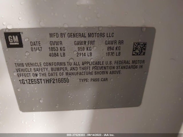 Chevrolet MALIBU LT 2017 1G1ZE5ST1HF216650 Image 9