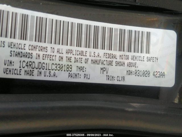 1C4RDJDG1LC330189 Dodge Durango Gt Plus