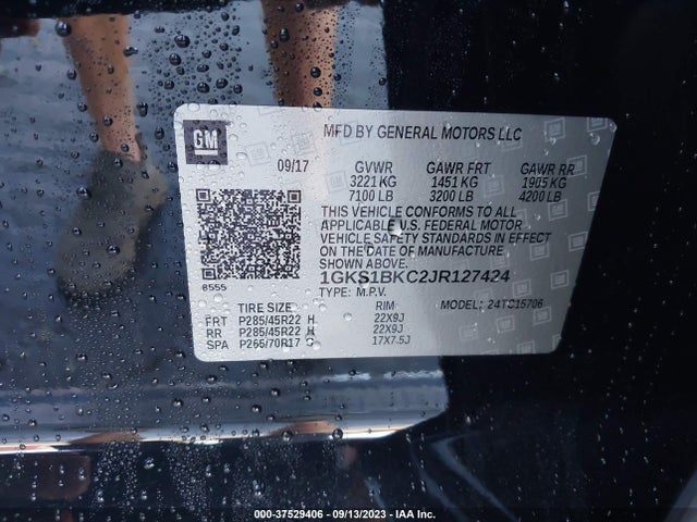 GMC YUKON SLT 2018 1GKS1BKC2JR127424 Image 9