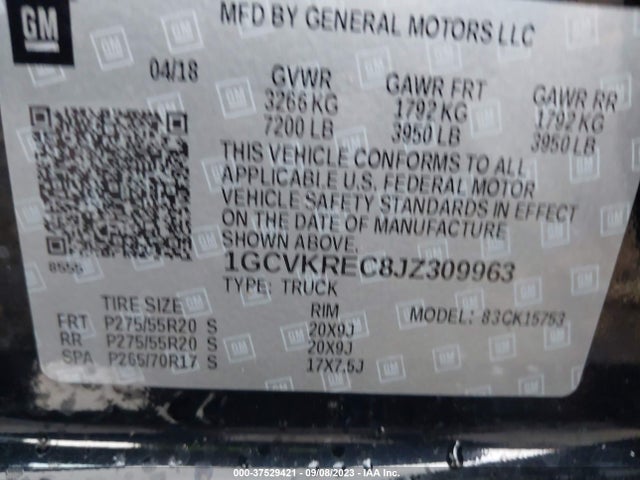 Chevrolet Silverado 1500 Lt 2018 1GCVKREC8JZ309963 Image 9