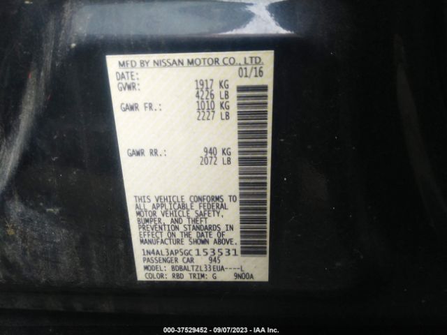 1N4AL3AP5GC153531 Nissan Altima 2.5 Sl