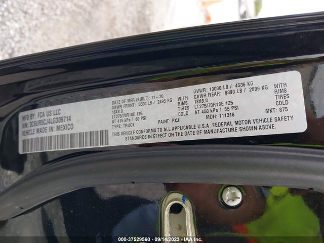 RAM 2500 Tradesman 2020 3C6UR5CJ4LG309714 Image 9