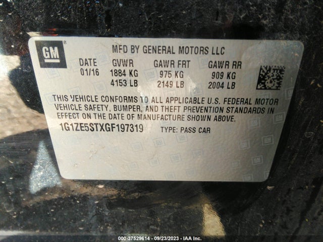 Chevrolet MALIBU LT 2016 1G1ZE5STXGF197319 Image 9