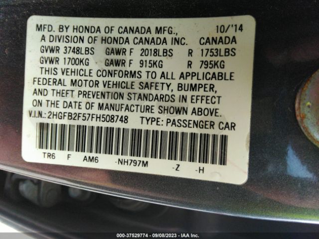 2HGFB2F57FH508748 Honda Civic Sedan Lx