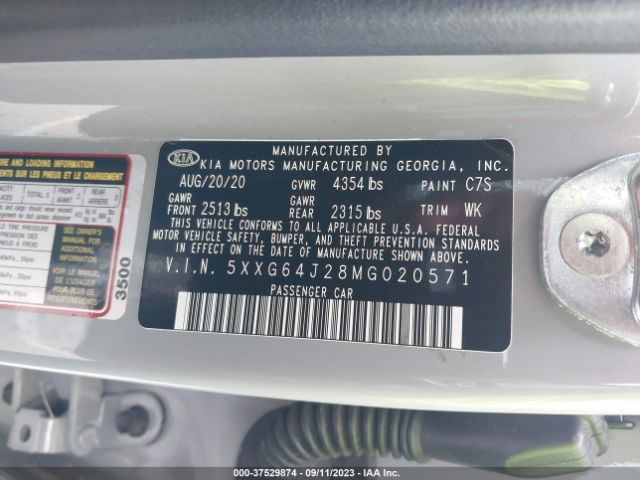 5XXG64J28MG020571 KIA K5 Gt-line