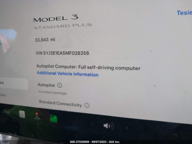 5YJ3E1EA5MF028356 Tesla Model 3 Standard Range Plus