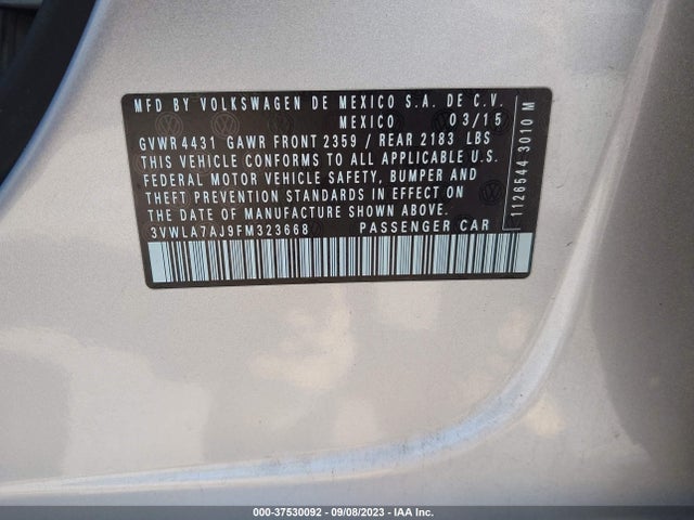 3VWLA7AJ9FM323668 Volkswagen Jetta Sedan 2.0l Tdi S