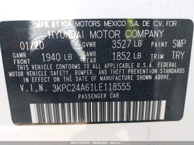 Hyundai ACCENT SE 2020 3KPC24A61LE118555 Image 9