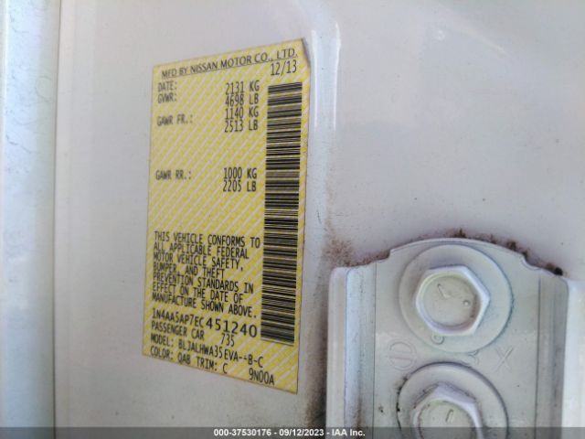 1N4AA5AP7EC451240 Nissan Maxima 3.5 Sv W/premium Pkg