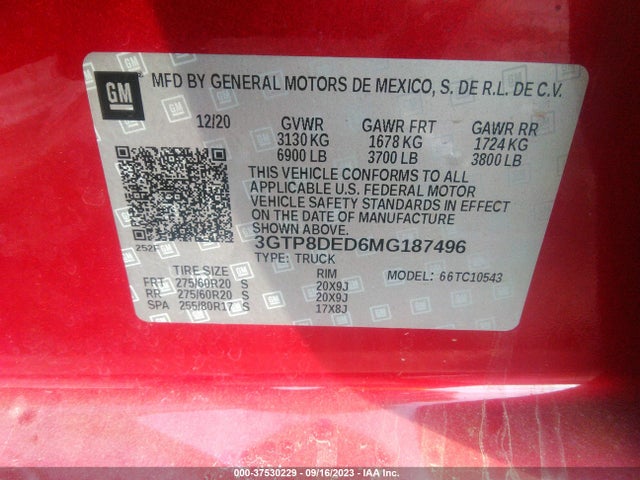 GMC Sierra 1500 Slt 2021 3GTP8DED6MG187496 Image 9