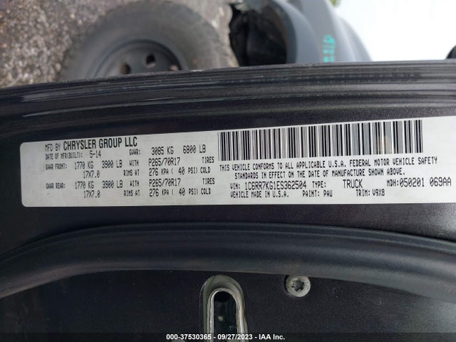 RAM 1500 Tradesman 2014 1C6RR7KG1ES362504 Image 9