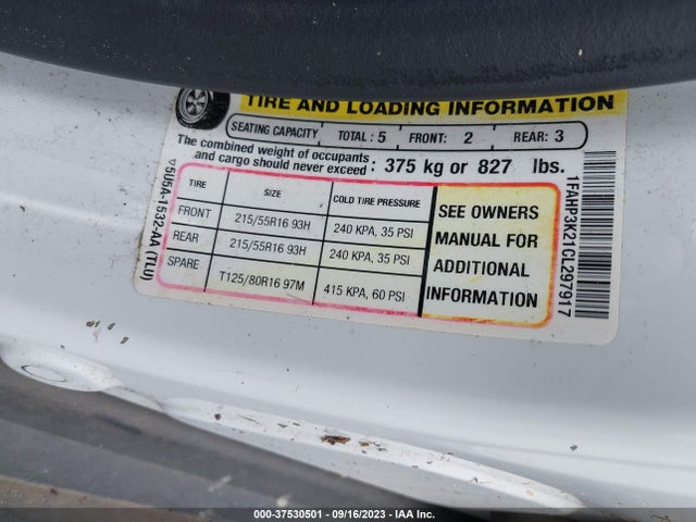 2012 FORD FOCUS SE VIN: 1FAHP3K21CL297917