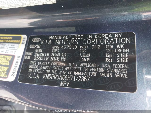 KNDPR3A68H7172367 KIA Sportage Sx Turbo