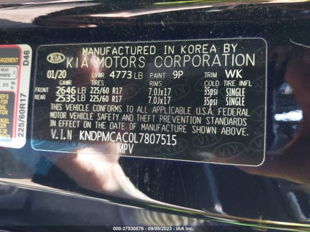KNDPMCAC0L7807515 KIA Sportage Lx