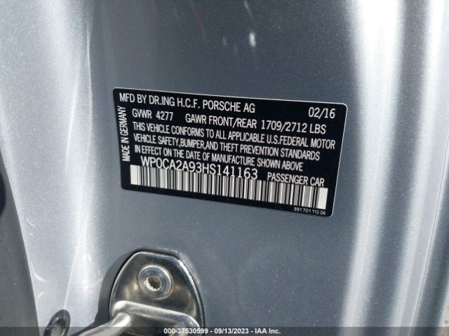 WP0CA2A93HS141163 Porsche 911 CARRERA