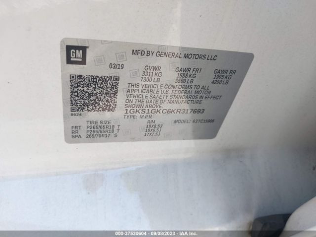 1GKS1GKC6KR317693 GMC Yukon Xl Slt