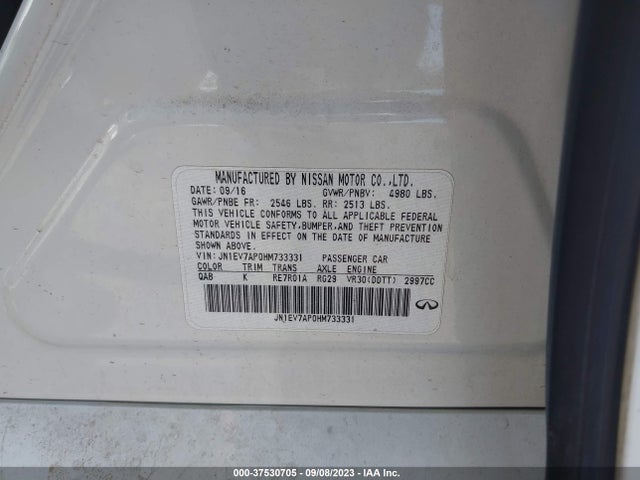 JN1EV7AP0HM733331 Infiniti Q50 3.0t Premium