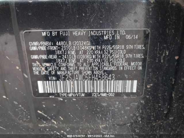 JF2SJAWC5FH458643 Subaru Forester 2.5i Touring