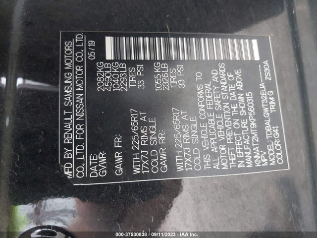 Nissan ROGUE SV 2019 KNMAT2MT9KP560315 Image 9