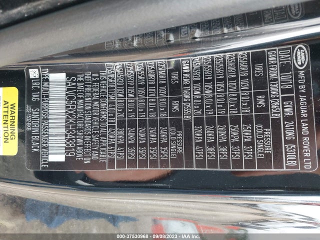 Land Rover Range Rover Evoque Se Dynamic 2019 SALVC5RX2KH343819 Image 9
