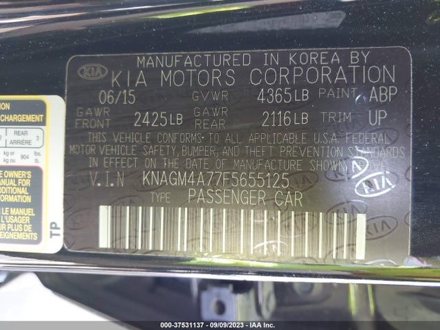 KIA Optima Lx 2015 KNAGM4A77F5655125 Image 9