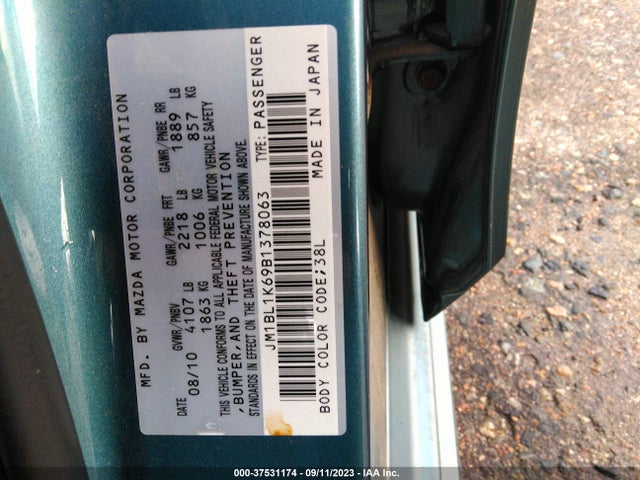 2011 MAZDA MAZDA3 S SPORT VIN: JM1BL1K69B1378063