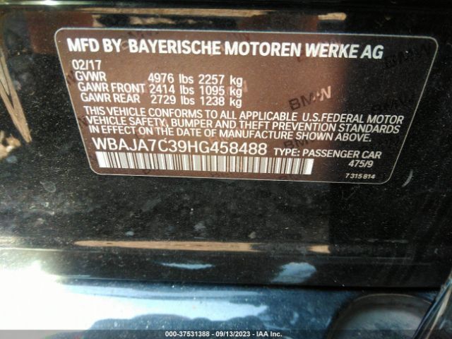 WBAJA7C39HG458488 BMW 5 Series 530i Xdrive