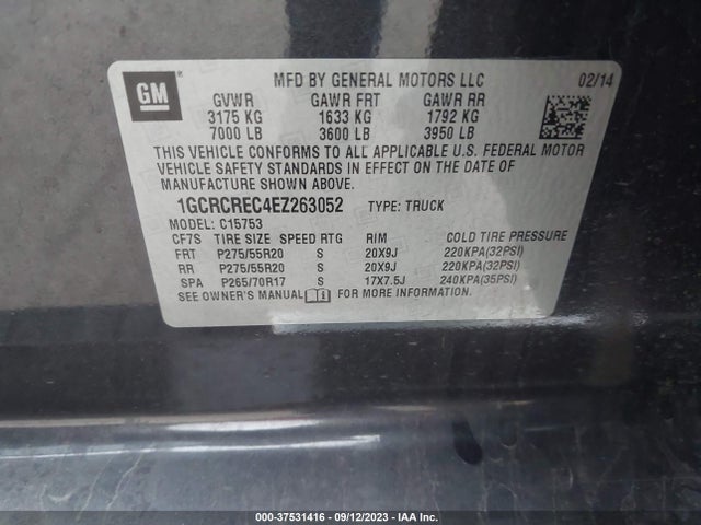 Chevrolet Silverado 1500 Lt 2014 1GCRCREC4EZ263052 Image 9