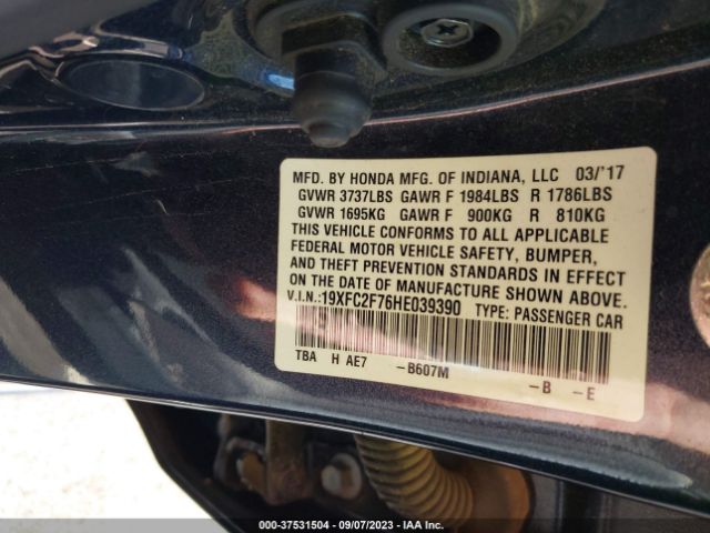 19XFC2F76HE039390 Honda Civic Sedan Ex