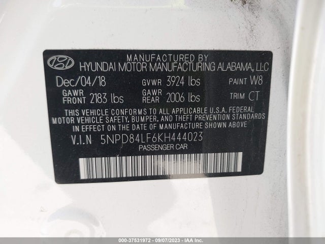 Hyundai Elantra Value Edition 2019 5NPD84LF6KH444023 Image 15