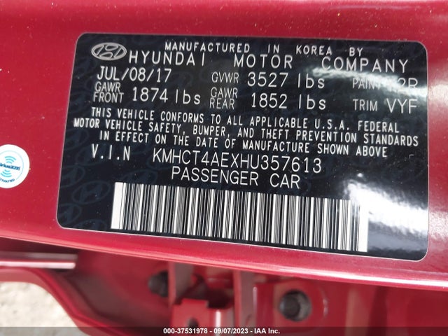 Hyundai ACCENT SE 2017 KMHCT4AEXHU357613 Image 14