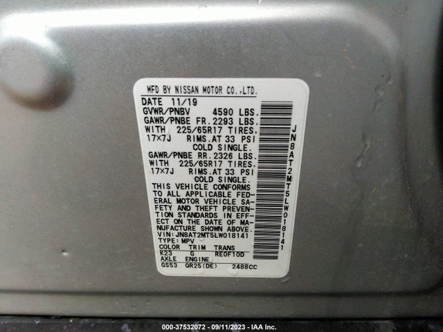 Nissan ROGUE SV 2020 JN8AT2MT5LW018141 Image 9